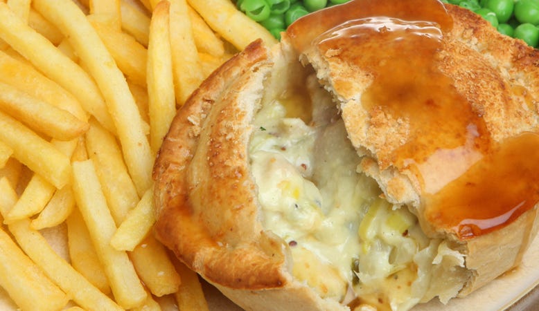 pie and chips