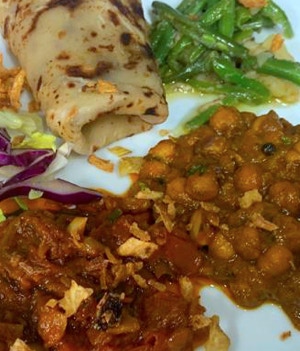 a mixed curry with wraps